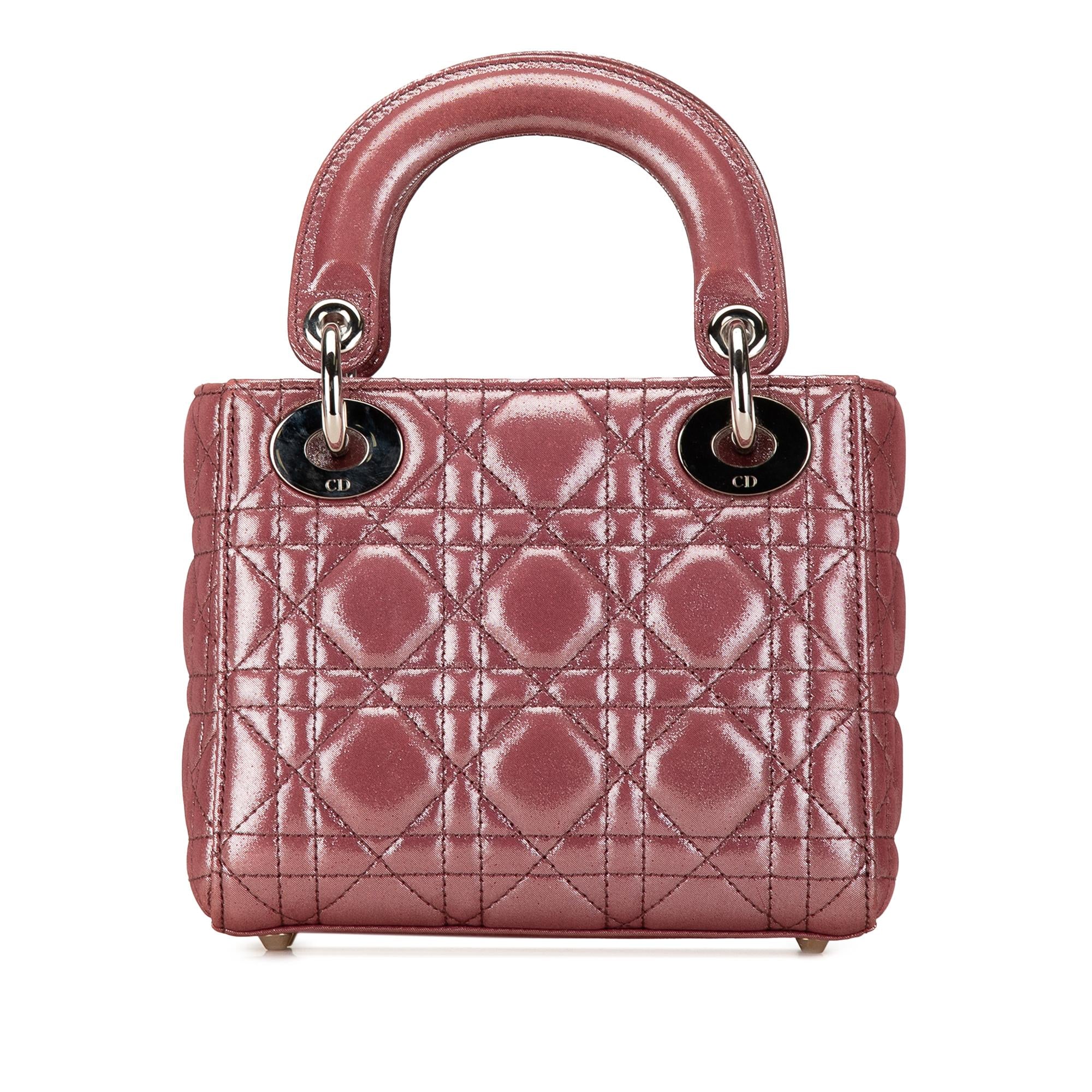 Dior Mini Metallic Lambskin Cannage Lady Dior (SHG-Lg5voT)