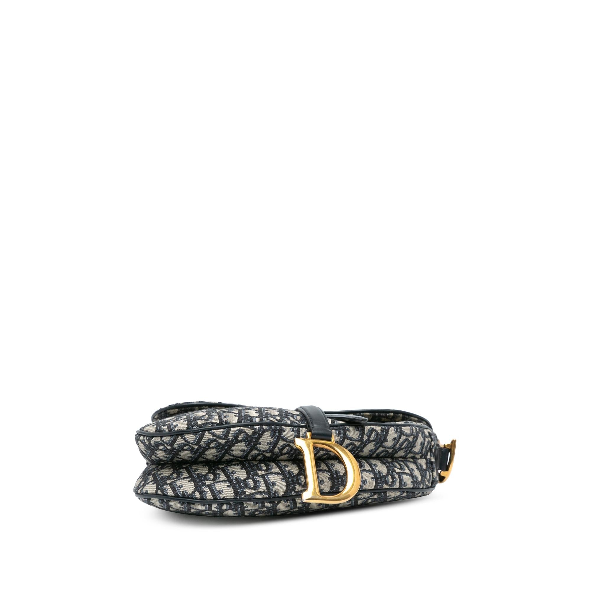 Dior Mini Oblique Canvas Saddle Bag (SHG-pDeqxx)
