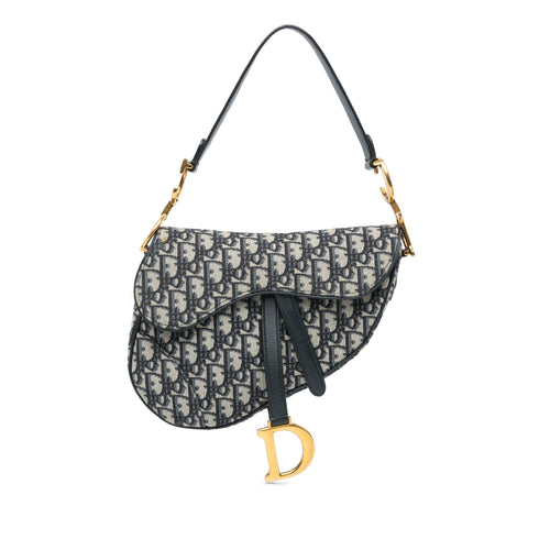 Dior Mini Oblique Canvas Saddle Bag (SHG-pDeqxx)