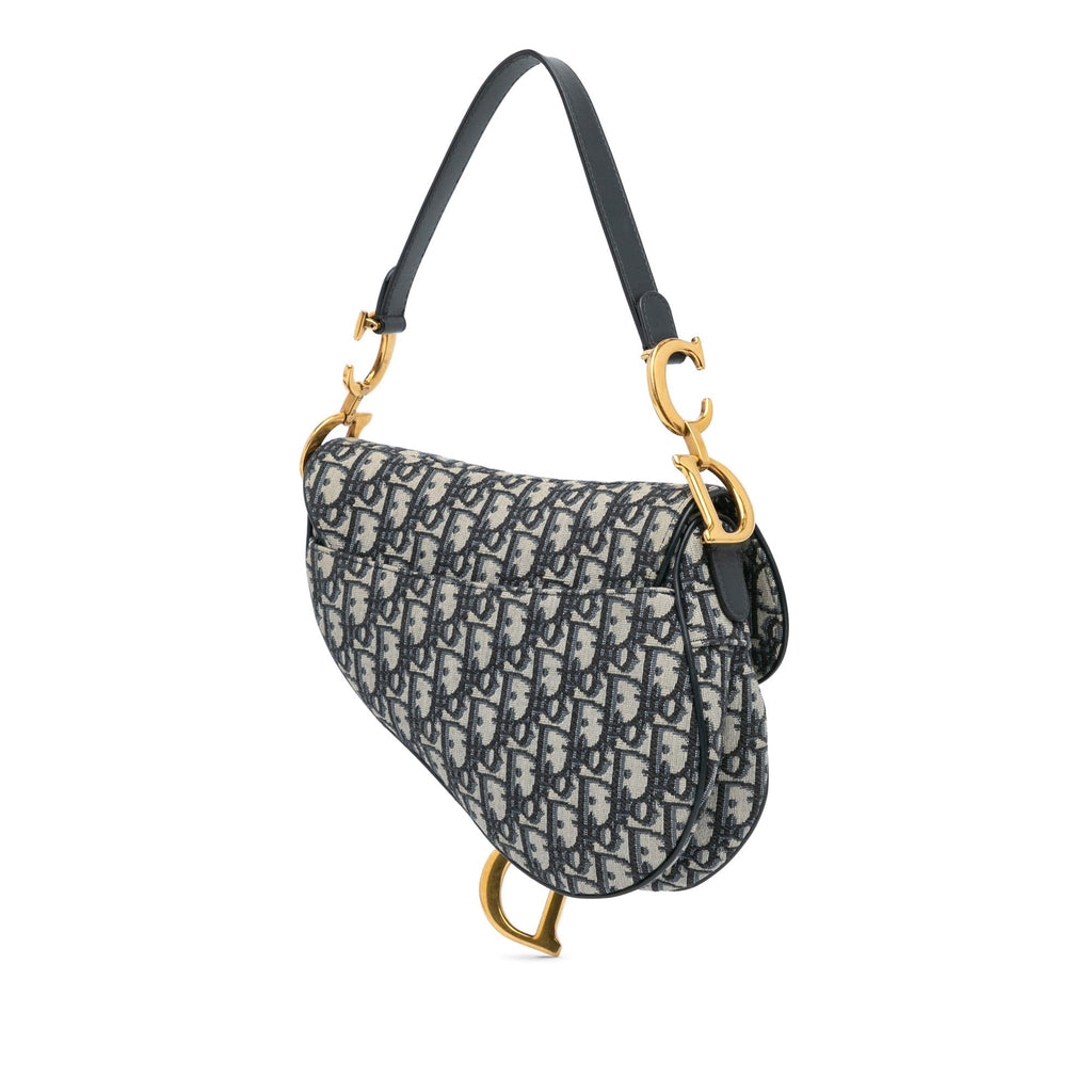 Dior Mini Oblique Canvas Saddle Bag (SHG-pDeqxx)