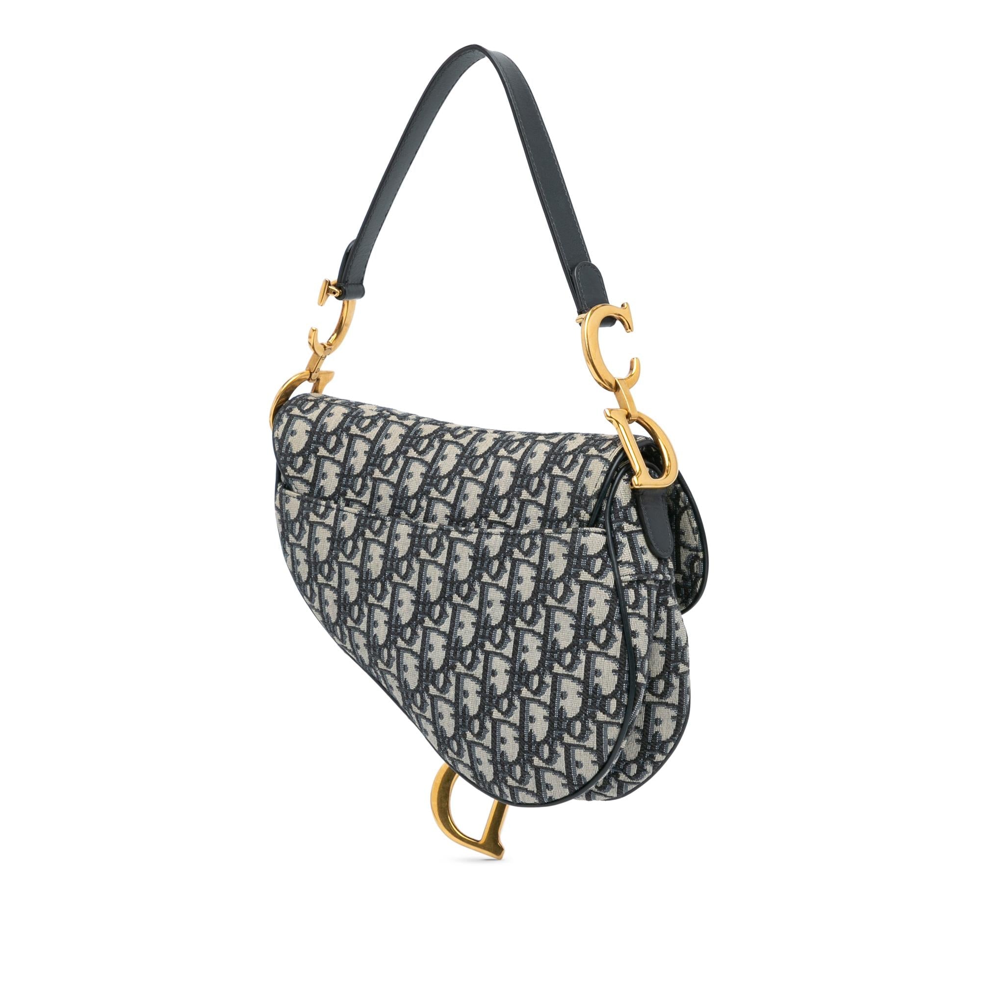 Dior Mini Oblique Canvas Saddle Bag (SHG-pDeqxx)