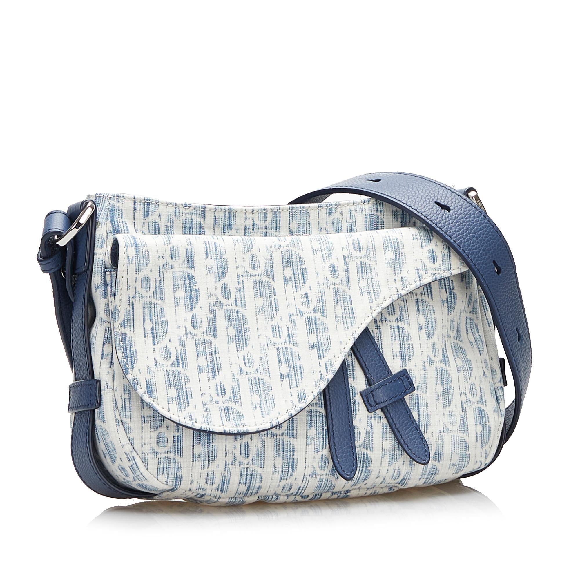 Dior Mini Oblique Kasuri Soft Saddle Satchel (SHG-LmVwdX)