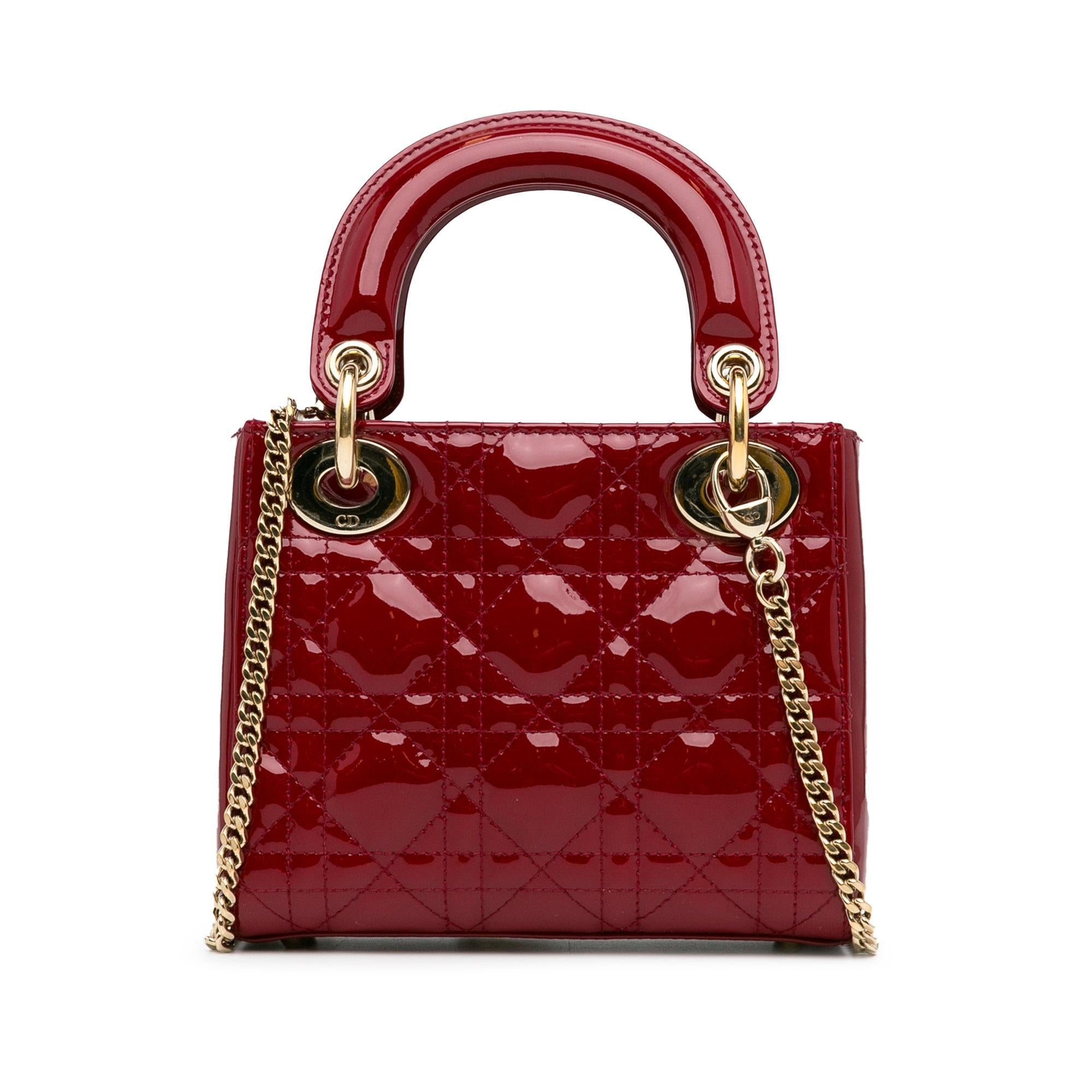 Dior Mini Patent Cannage Lady Dior (SHG-nahdcS)