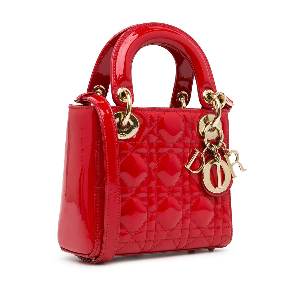 Dior Mini Patent Cannage Lady Dior (SHG-vUKhxA)