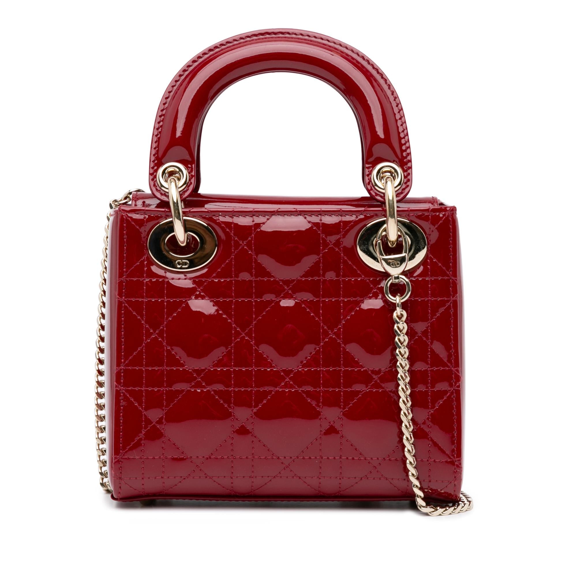 Dior Mini Patent Cannage Lady Dior (SHG-LSA7kd)