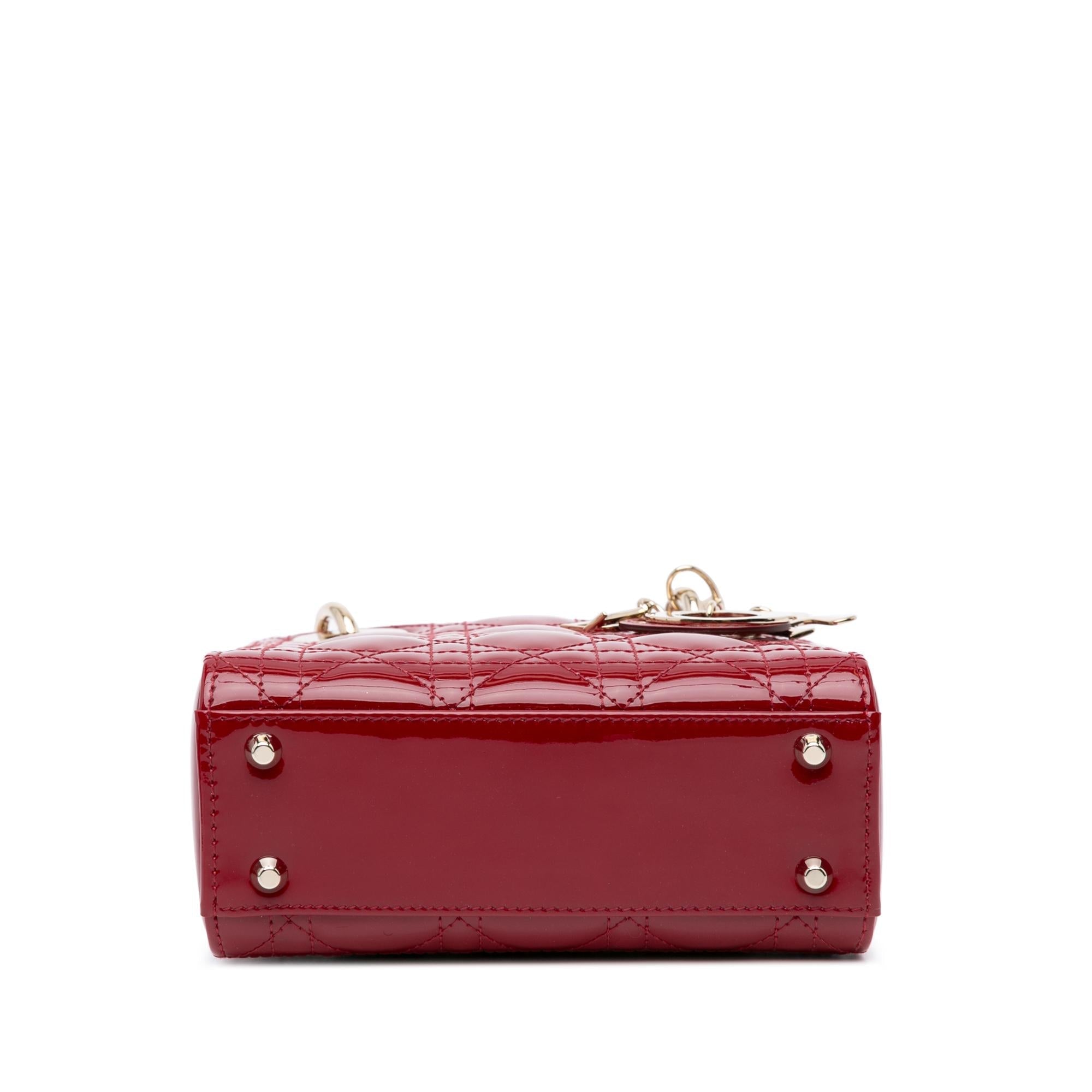 Dior Mini Patent Cannage Lady Dior (SHG-LSA7kd)
