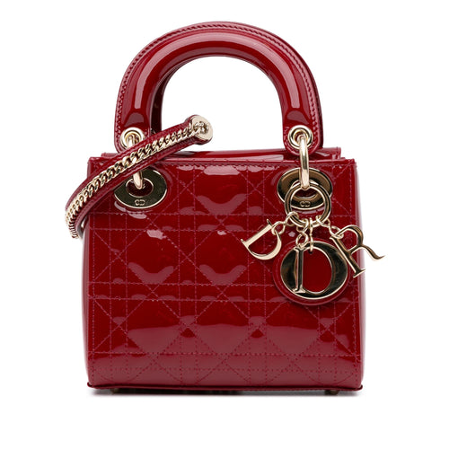 Dior Mini Patent Cannage Lady Dior (SHG-LSA7kd)