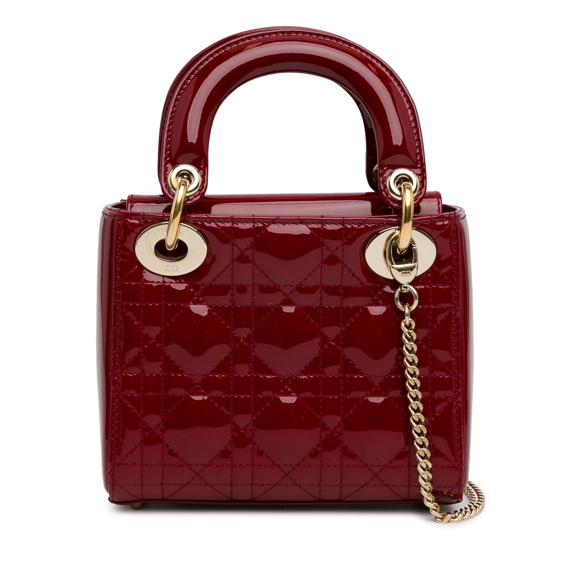 Dior Mini Patent Cannage Lady Dior (SHG-1yYMQN)