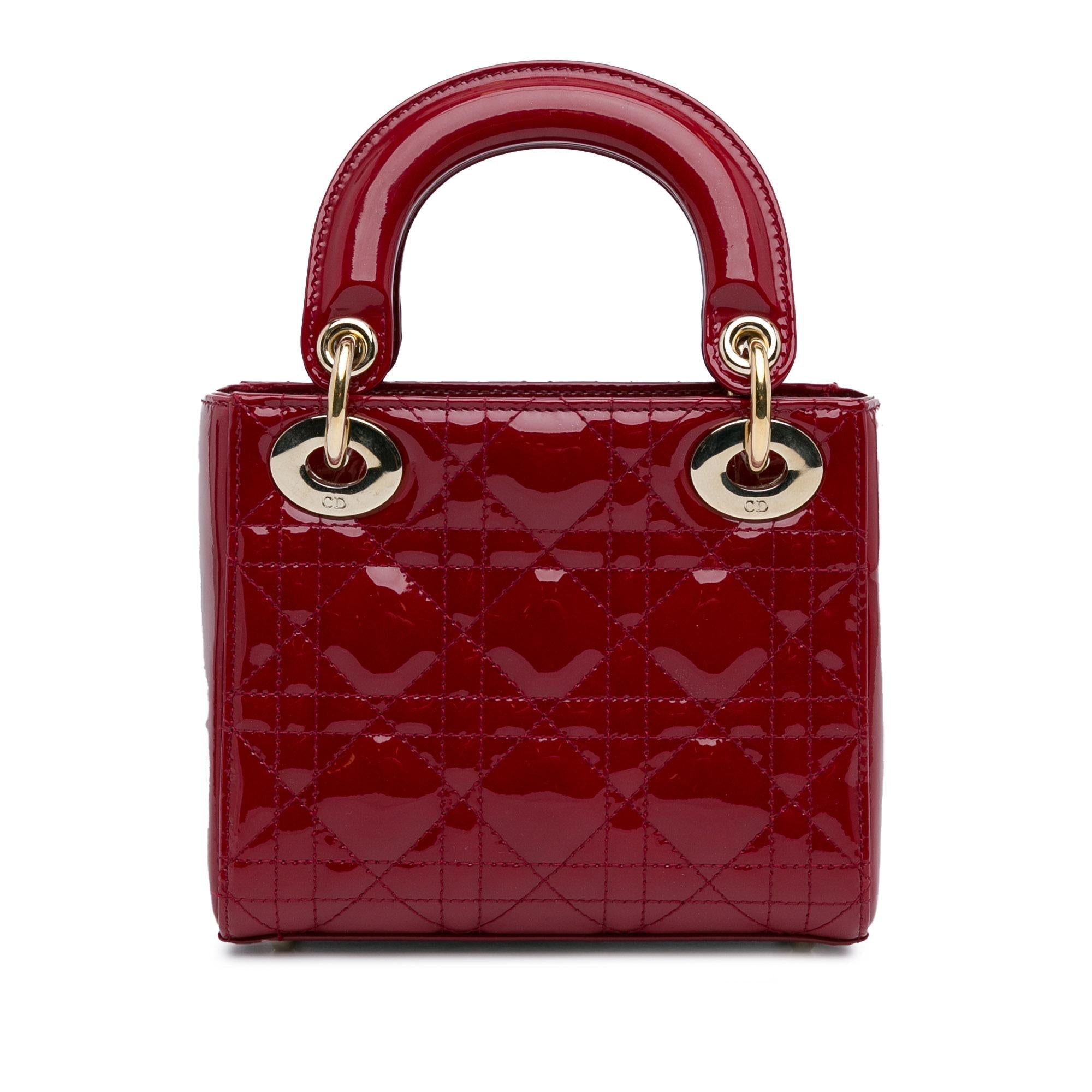 Dior Mini Patent Cannage Lady Dior (SHG-5cWfM7)