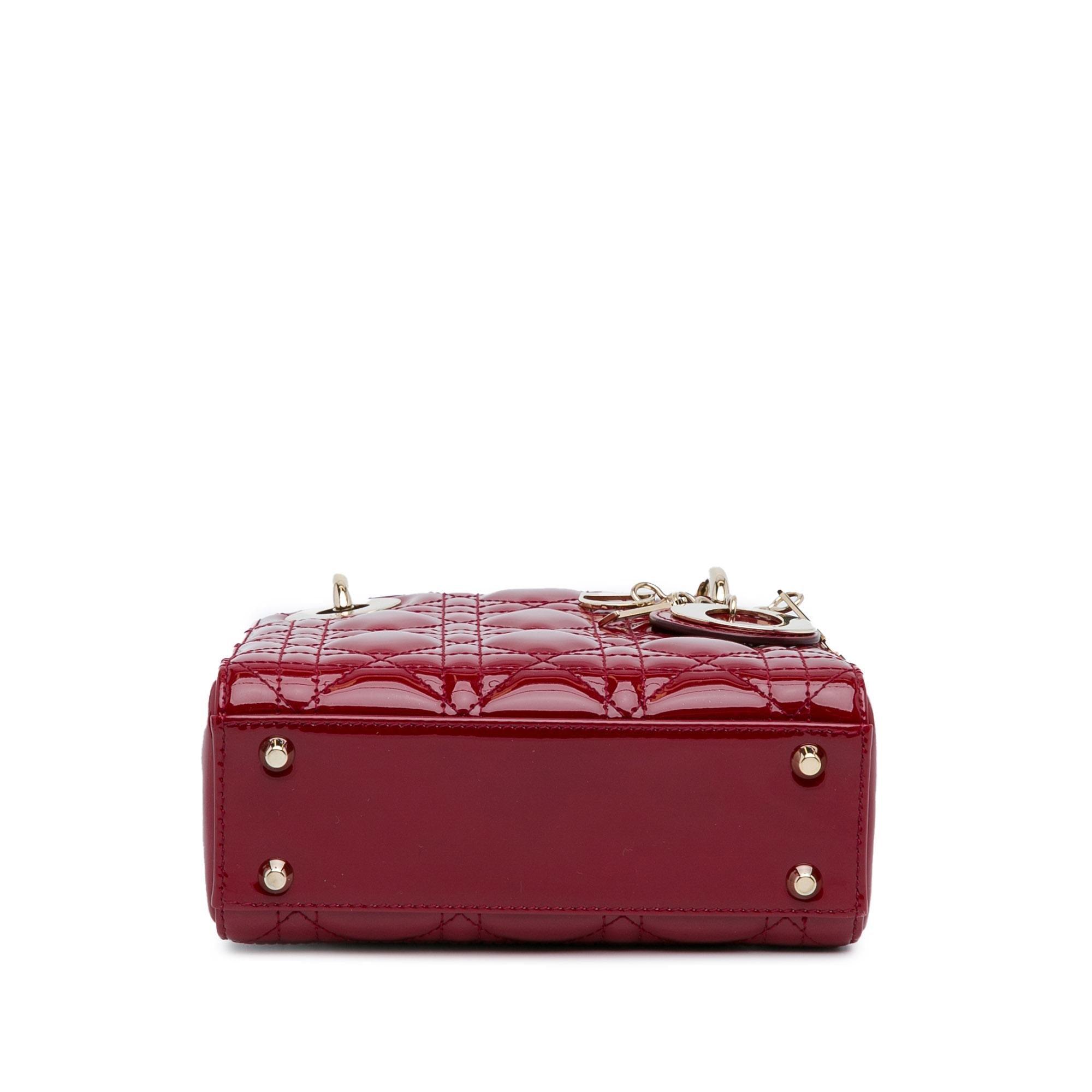 Dior Mini Patent Cannage Lady Dior (SHG-5cWfM7)