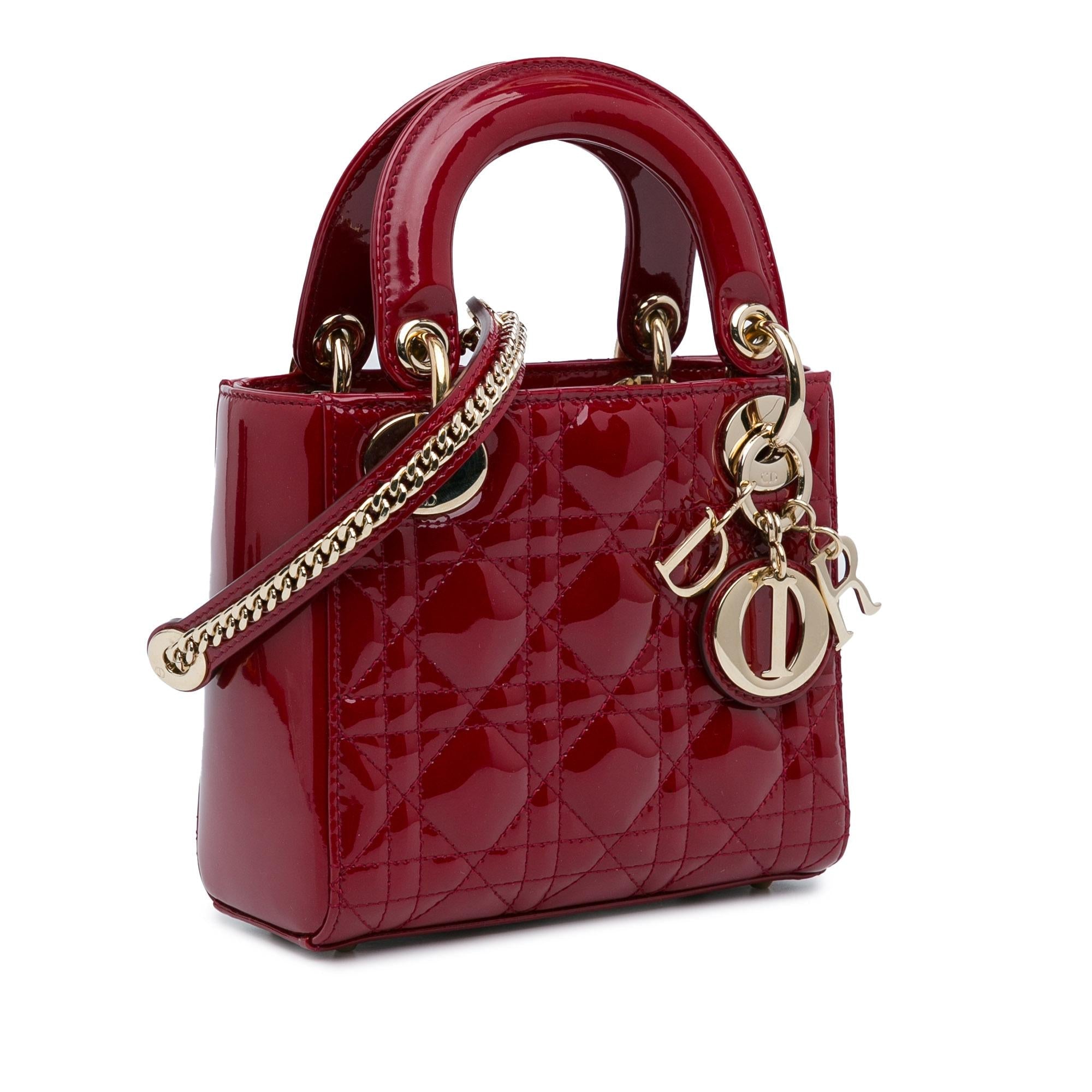 Dior Mini Patent Cannage Lady Dior (SHG-5cWfM7)