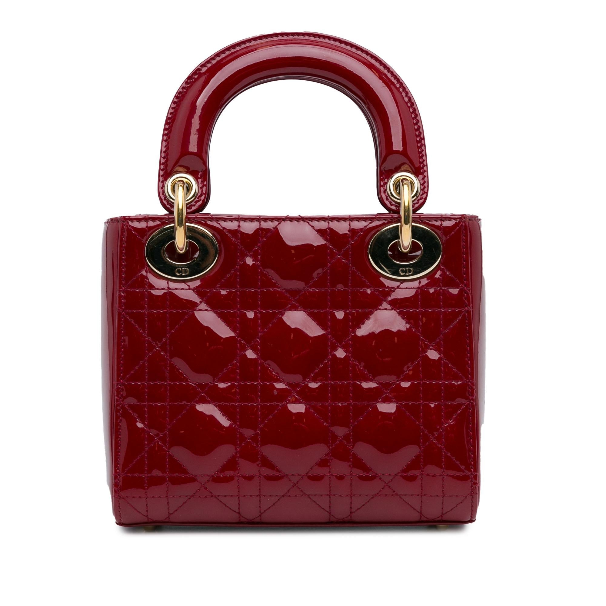 Dior Mini Patent Cannage Lady Dior (SHG-bl7bnY)