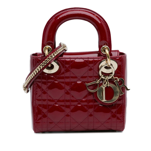 Dior Mini Patent Cannage Lady Dior (SHG-bl7bnY)