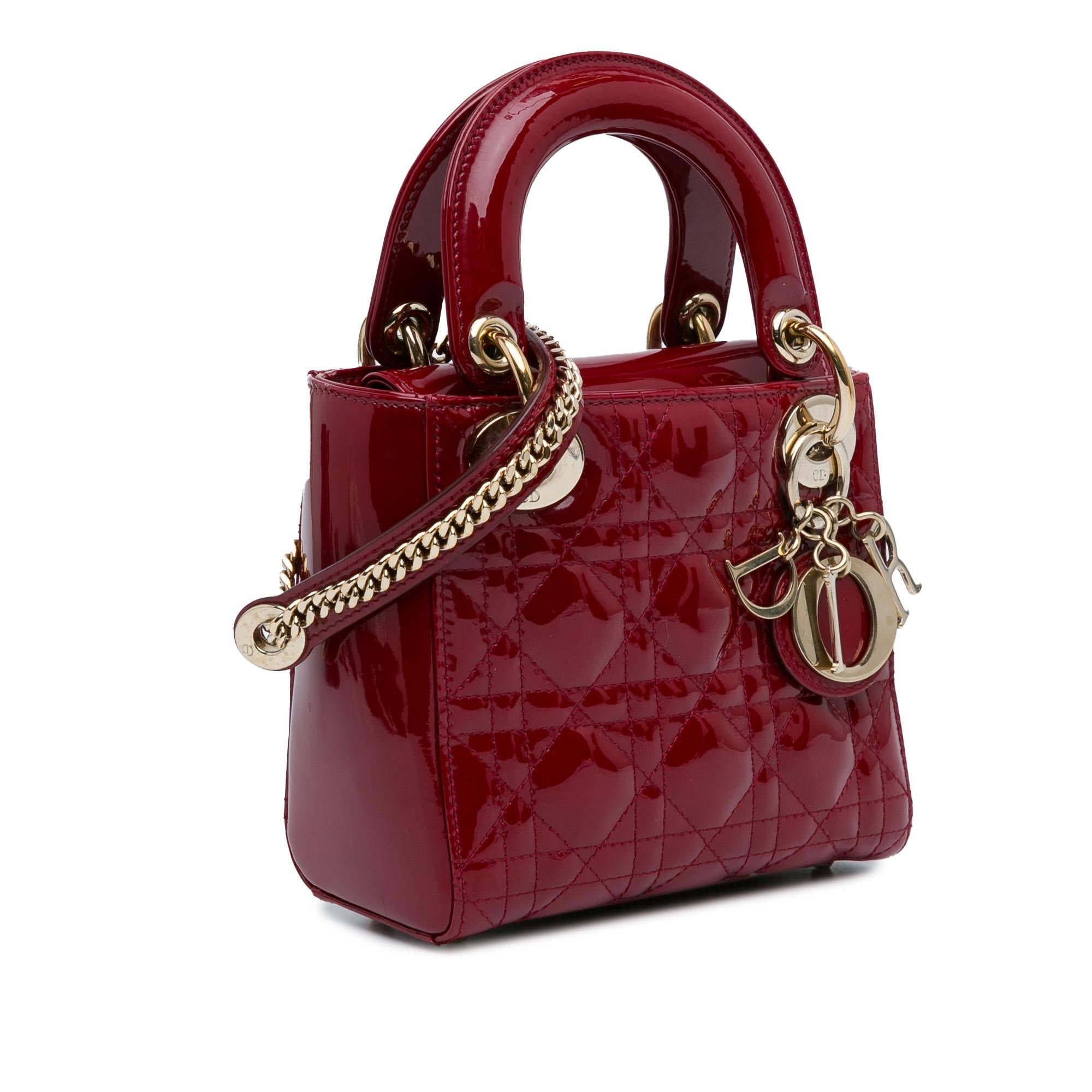 Dior Mini Patent Cannage Lady Dior (SHG-bl7bnY)
