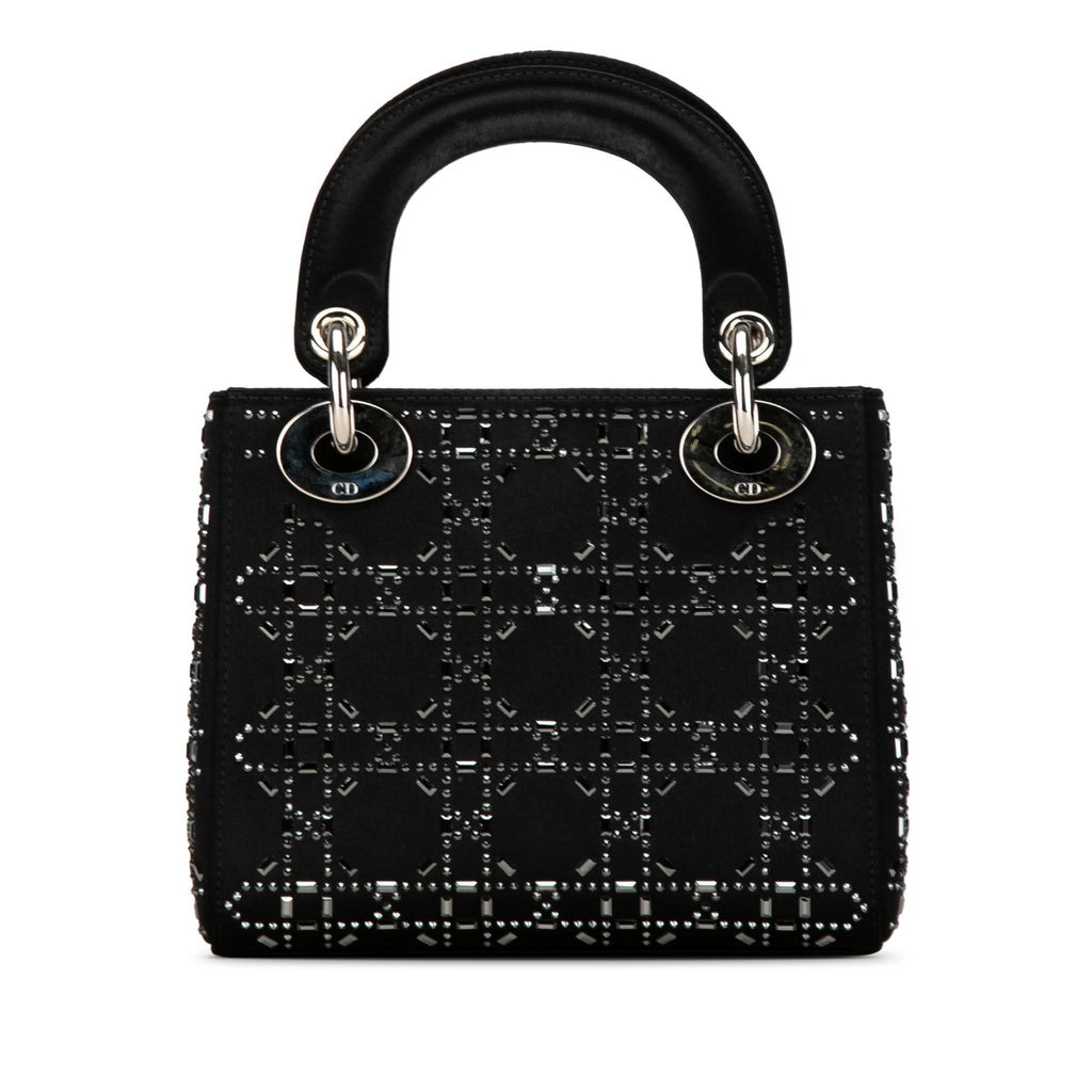 Dior Mini Satin Cannage Crystal Embellished Lady Dior (SHG-W5Fy2M)