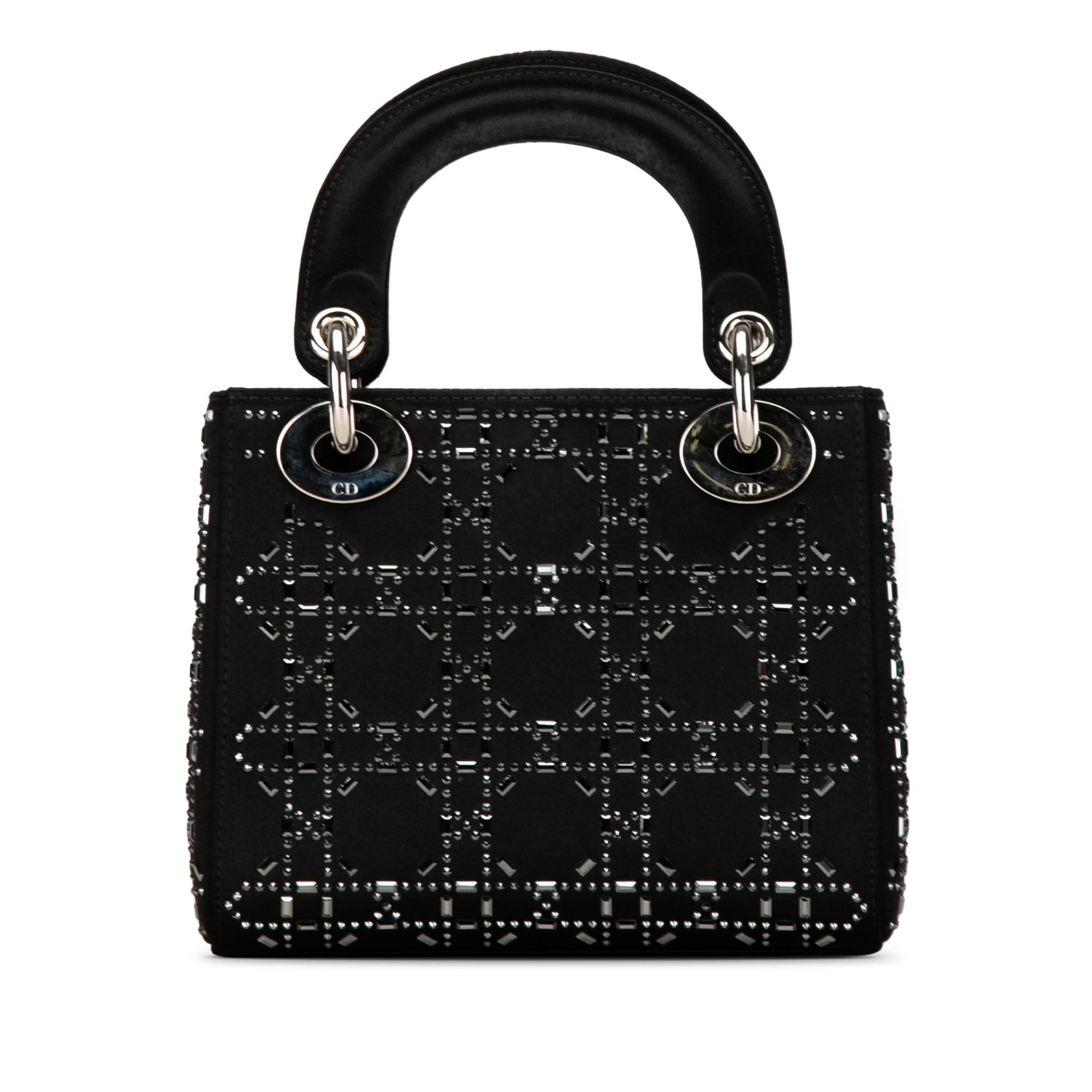 Dior Mini Satin Cannage Crystal Embellished Lady Dior (SHG-W5Fy2M)