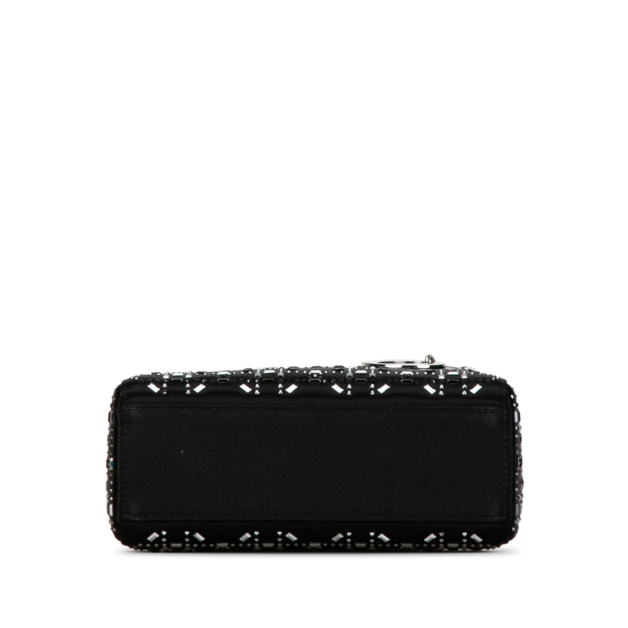 Dior Mini Satin Cannage Crystal Embellished Lady Dior (SHG-W5Fy2M)