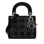 Dior Mini Satin Cannage Crystal Embellished Lady Dior (SHG-W5Fy2M)