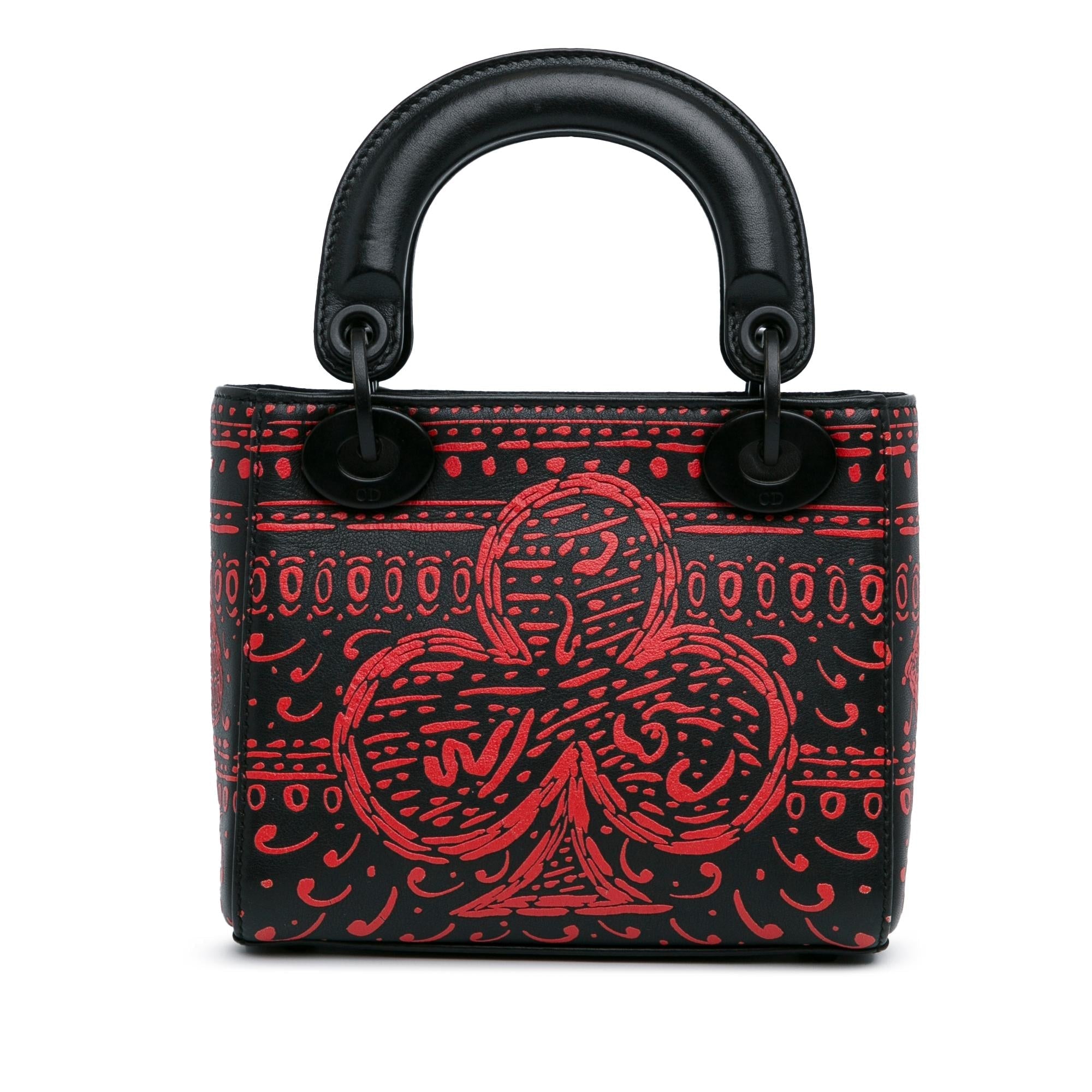 Dior Mini Smooth Calfskin Painted Heart Clover Lady Dior (SHG-bO0gQC)