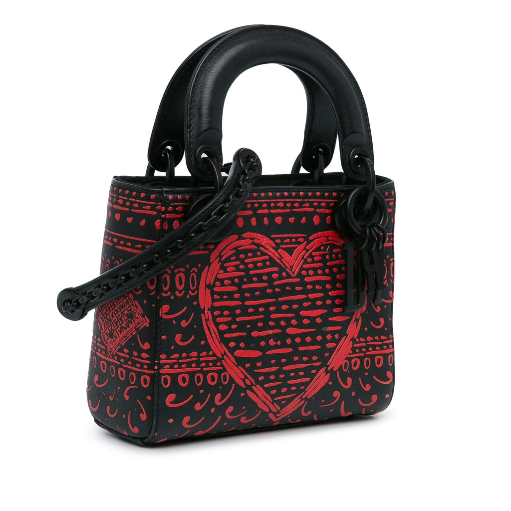 Dior Mini Smooth Calfskin Painted Heart Clover Lady Dior (SHG-bO0gQC)