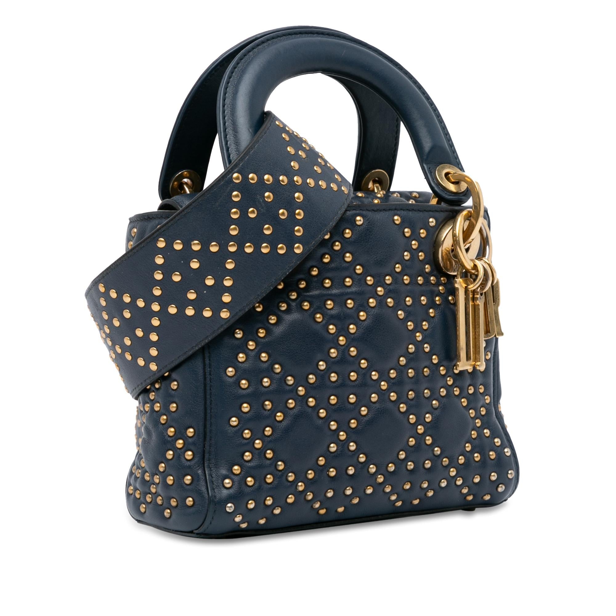 Dior Mini Studded Lambskin Cannage Supple Lady Dior (SHG-1sVNpD)