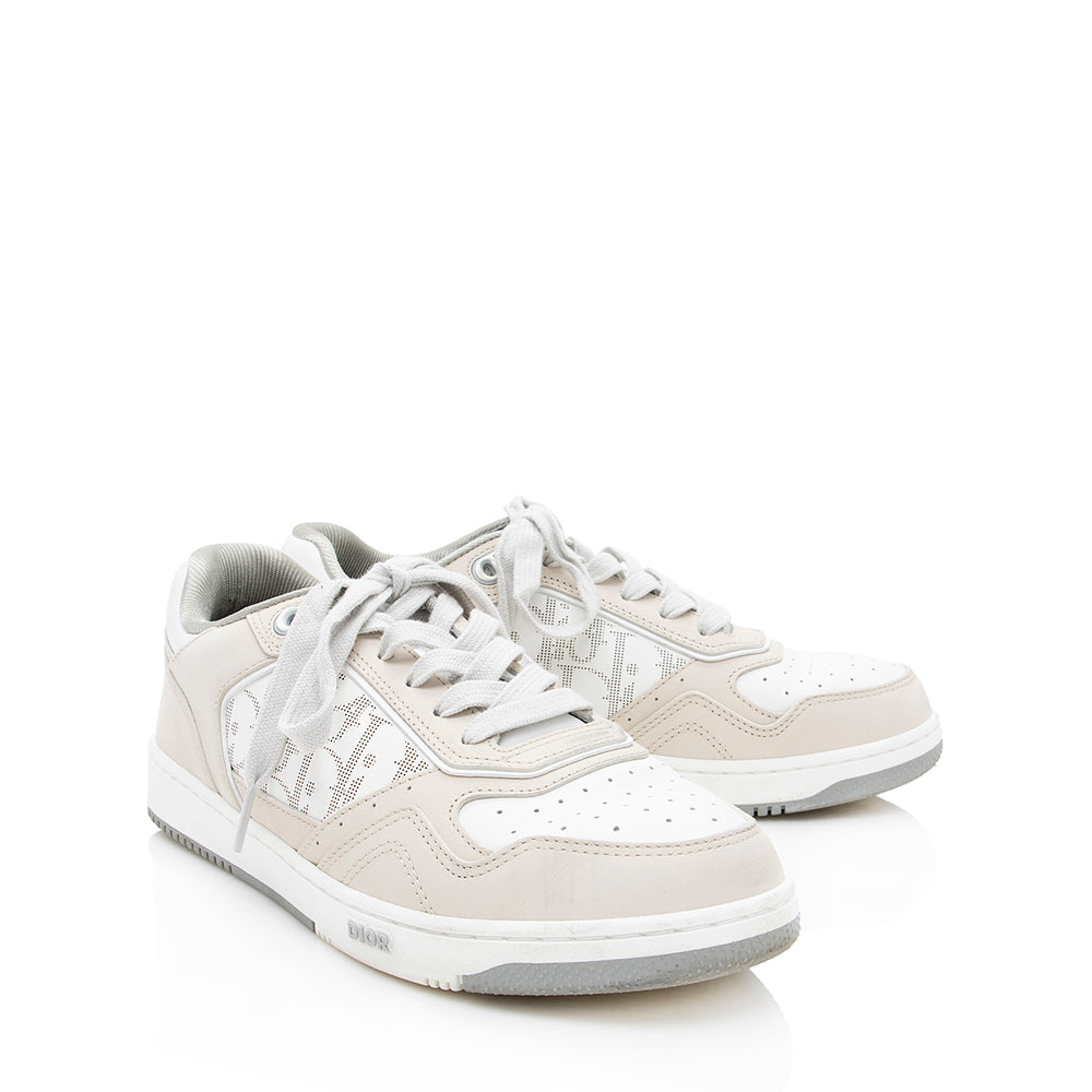 Dior Oblique Calfskin Nubuck Low Top Sneakers - Size 8.5 / 38.5 (SHF-19913)