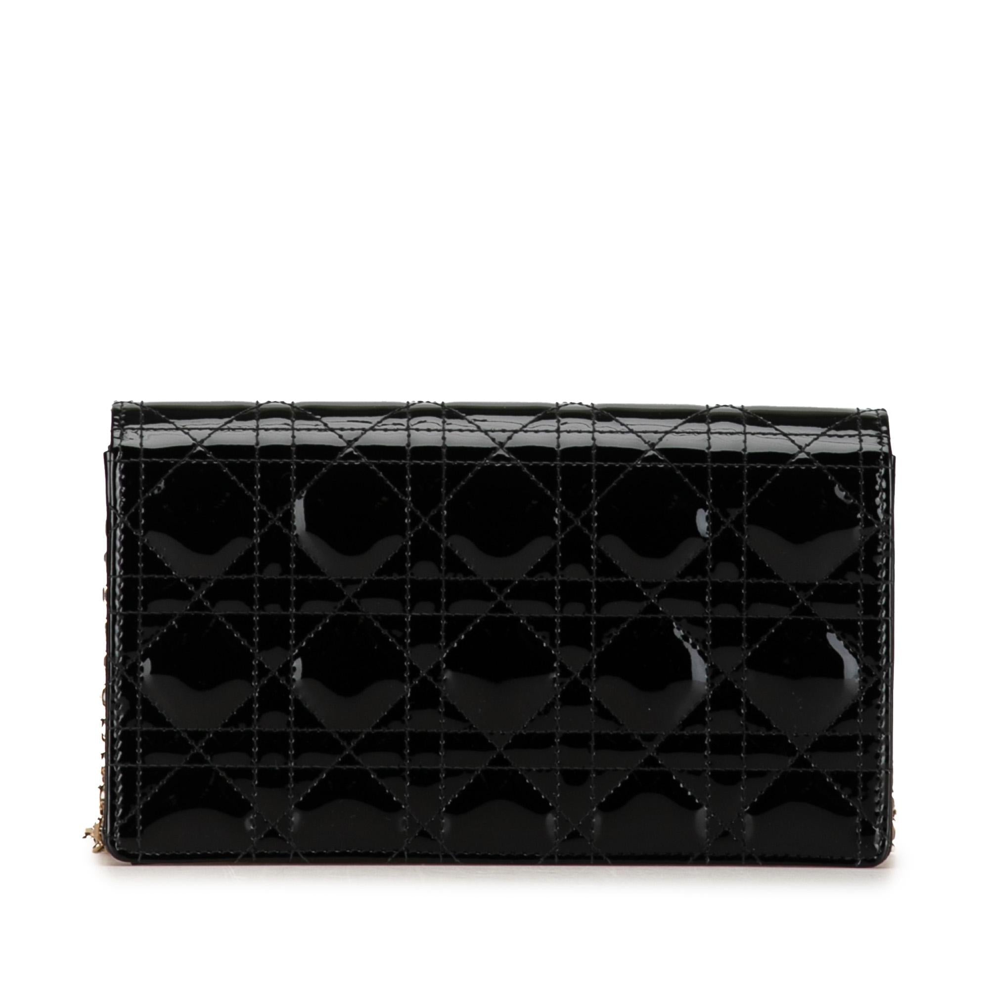 Dior Patent Cannage Lady Dior Pouch (SHG-mdwJ09)