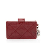 Dior Patent Leather Cannage Lady Dior 5 Gusset Card Holder (SHF-jwrIuS)