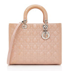 Dior Patent Leather Lady Dior Large Tote (SHF-22412)