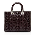 Dior Patent Leather Lady Dior Large Tote (SHF-5trAE8)