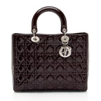 Dior Patent Leather Lady Dior Large Tote (SHF-5trAE8)