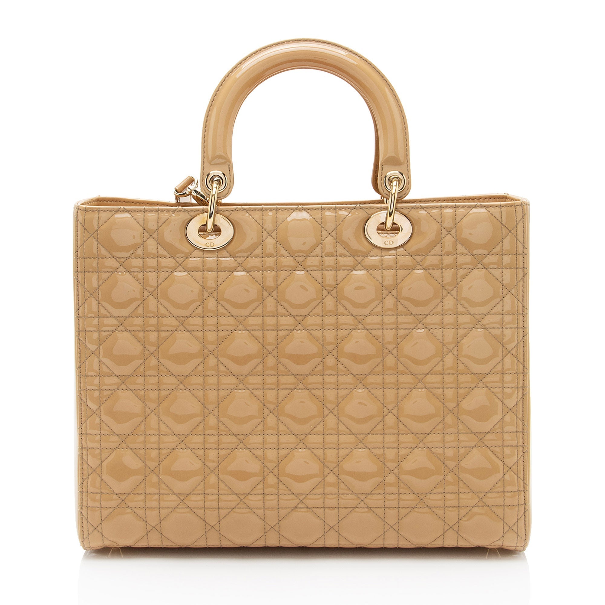 Dior Patent Leather Lady Dior Large Tote (SHF-EZ4EwJ)
