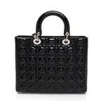 Dior Patent Leather Lady Dior Large Tote (SHF-DomNwp)