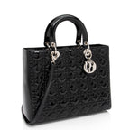 Dior Patent Leather Lady Dior Large Tote (SHF-DomNwp)
