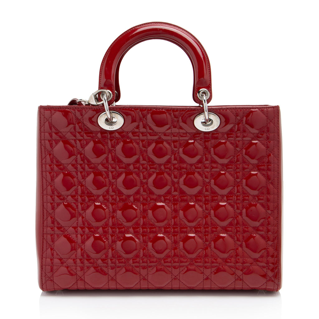 Dior Patent Leather Lady Dior Large Tote (SHF-lUu7jb)
