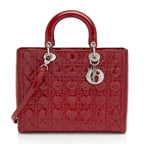Dior Patent Leather Lady Dior Large Tote (SHF-lUu7jb)