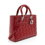 Dior Patent Leather Lady Dior Large Tote (SHF-lUu7jb)