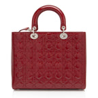 Dior Patent Leather Lady Dior Large Tote (SHF-Fee2T5)