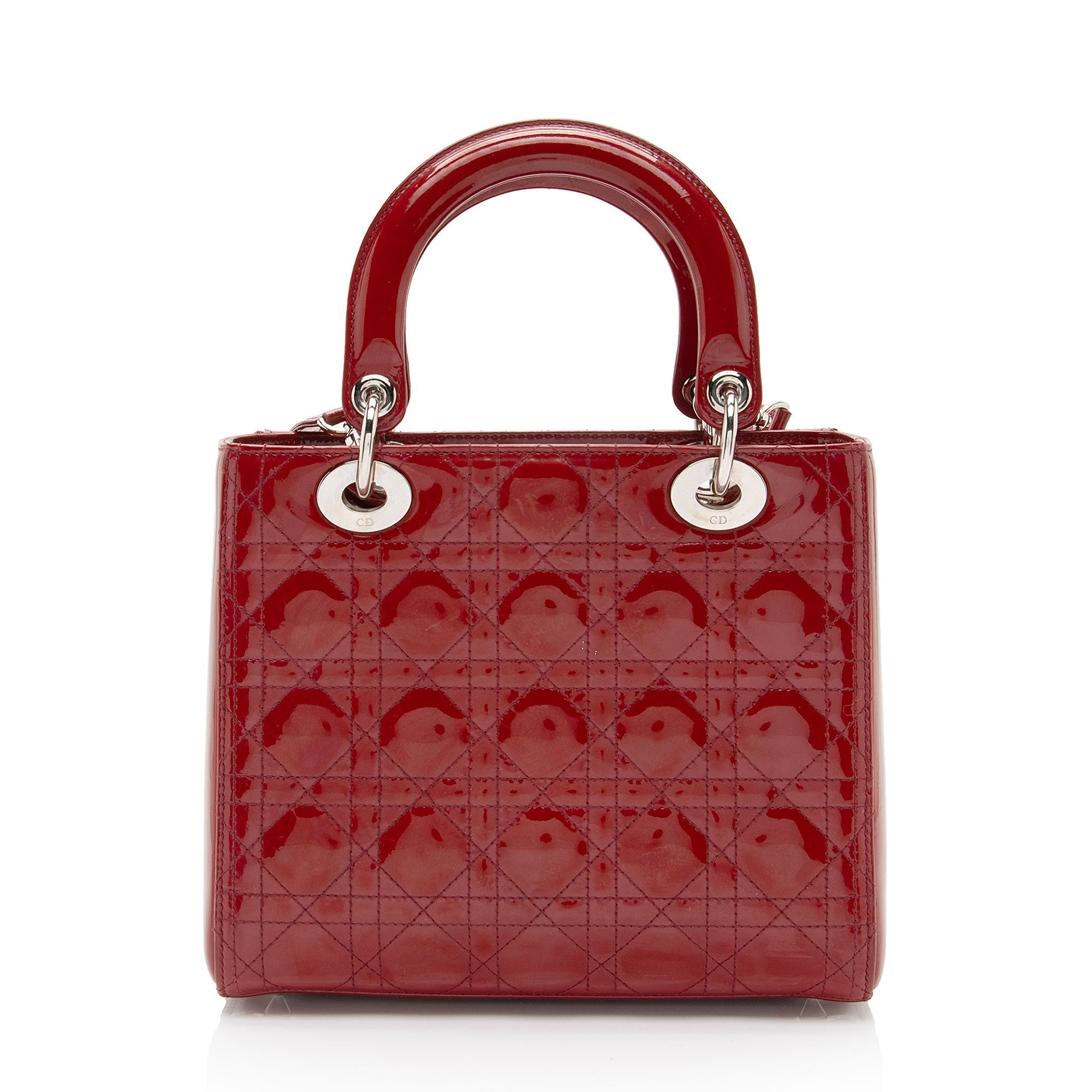 Dior Patent Leather Lady Dior Medium Tote (SHF-KM7Orb)