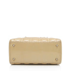 Dior Patent Leather Lady Dior Medium Tote (SHF-595Avu)