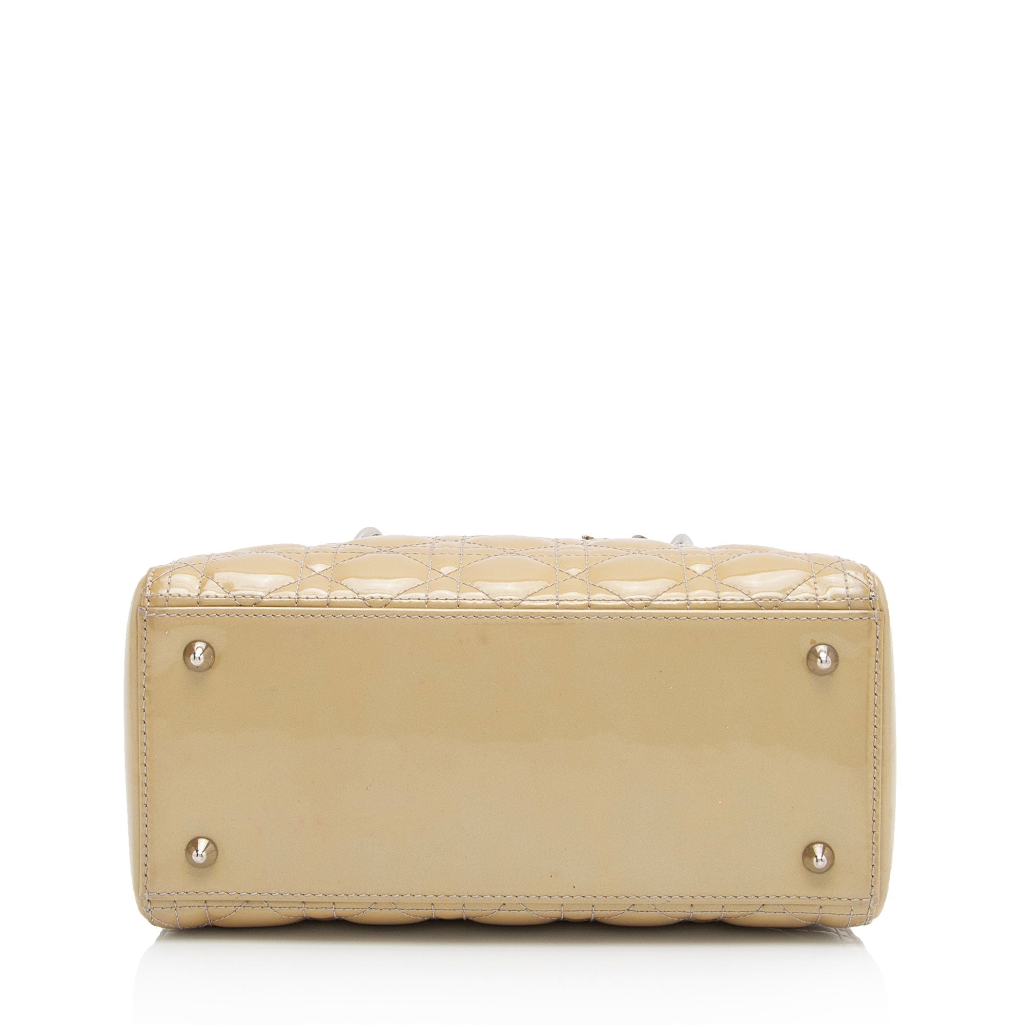 Dior Patent Leather Lady Dior Medium Tote (SHF-595Avu)