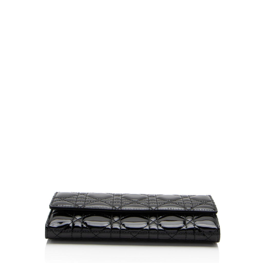 Dior Patent Leather Lady Dior Wallet on Chain (SHF-rovhu8)
