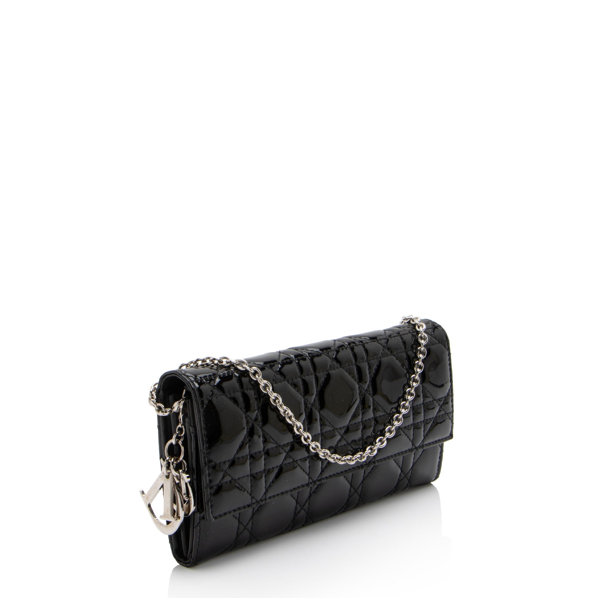 Dior Patent Leather Lady Dior Wallet on Chain (SHF-rovhu8)