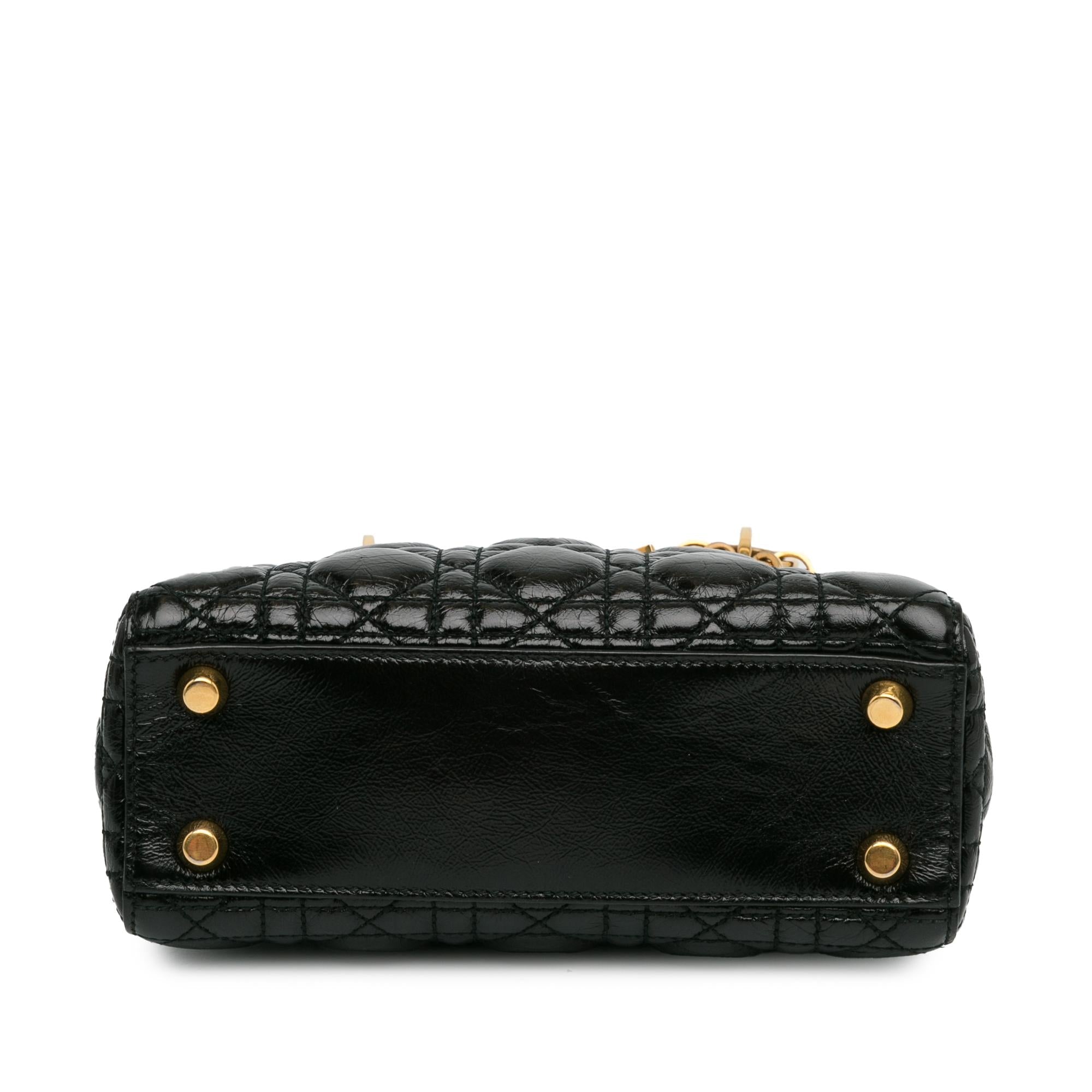 Dior Small Crinkled Patent Cannage Lucky Badges My Lady Dior (SHG-MjDnlI)