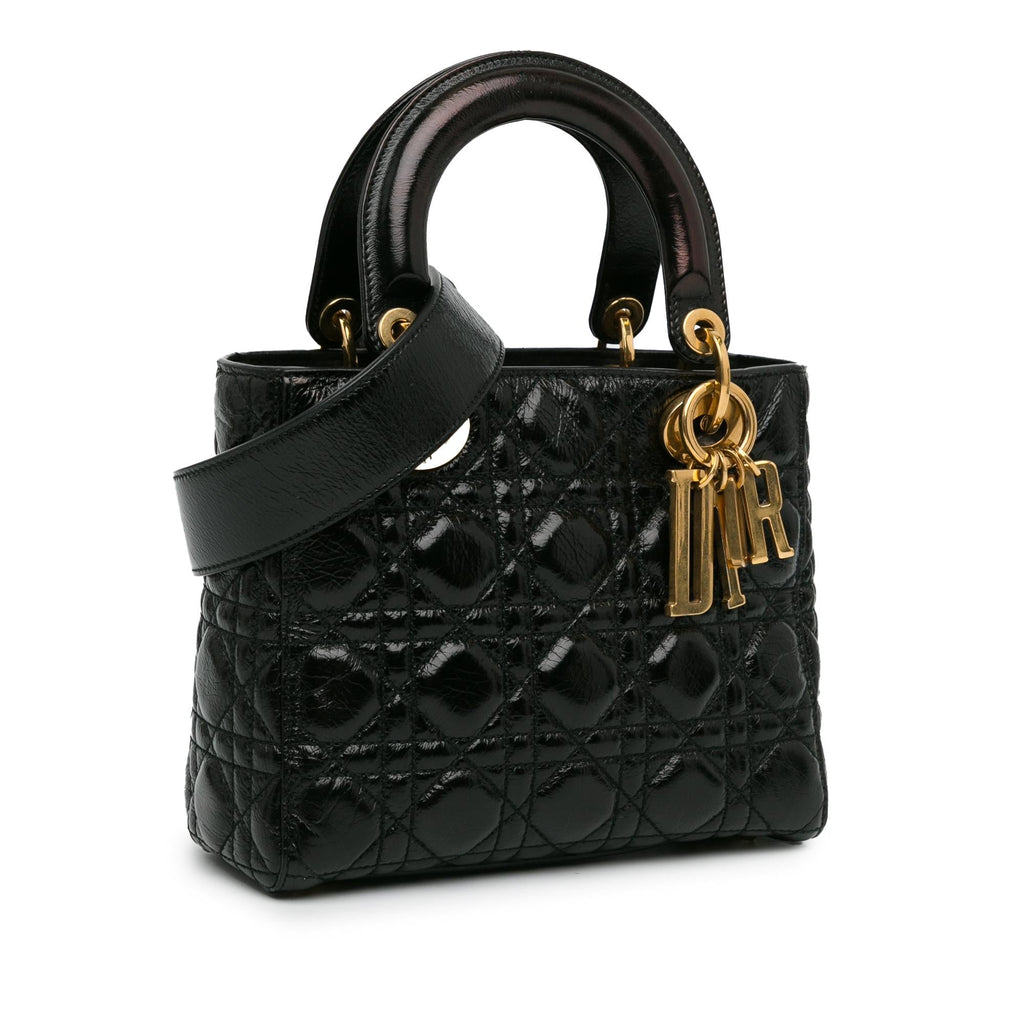 Dior Small Crinkled Patent Cannage Lucky Badges My Lady Dior (SHG-MjDnlI)