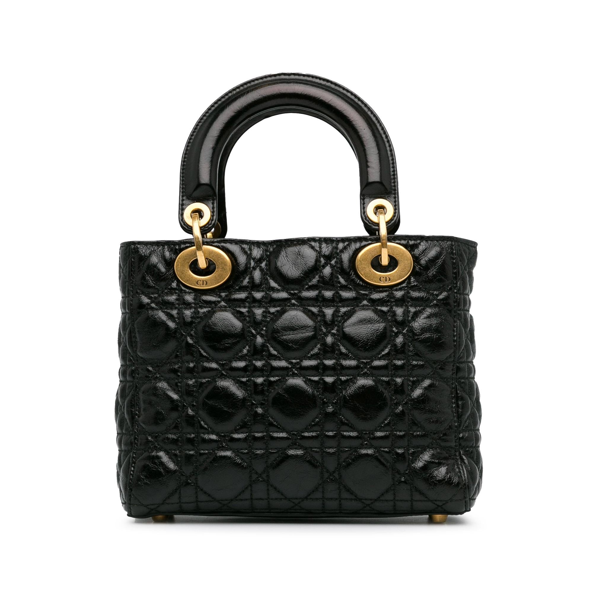 Dior Small Crinkled Patent Cannage Lucky Badges My Lady Dior (SHG-TnrBf0)