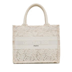 Dior Small D-Lace Embroidery Book Tote (SHG-x9rHGK)