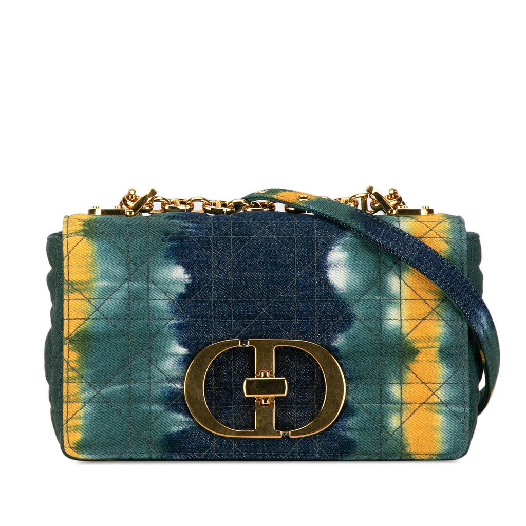 Dior Small Denim Tie-Dye Cannage Caro Bag (SHG-I4UK0n)