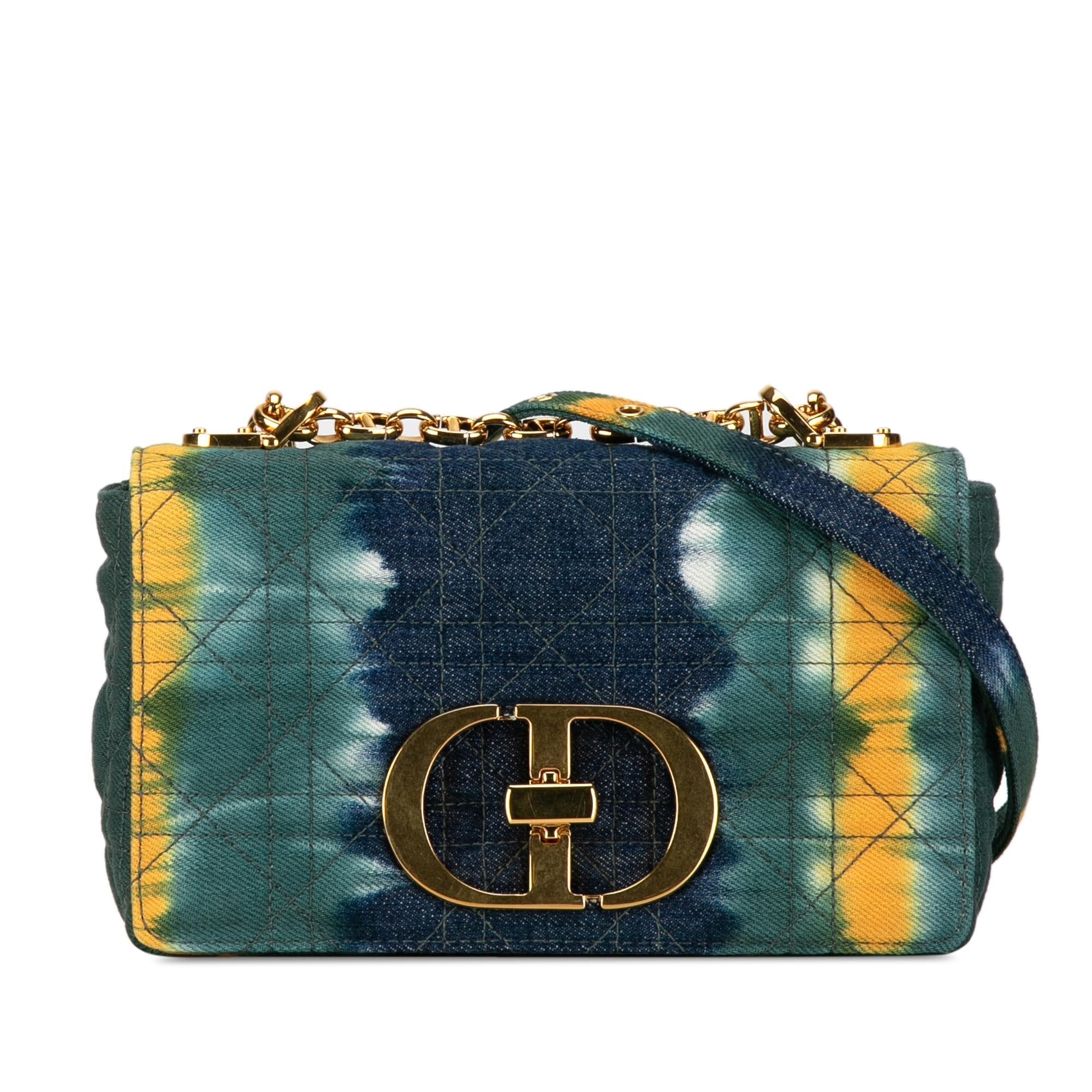 Dior Small Denim Tie-Dye Cannage Caro Bag (SHG-I4UK0n)