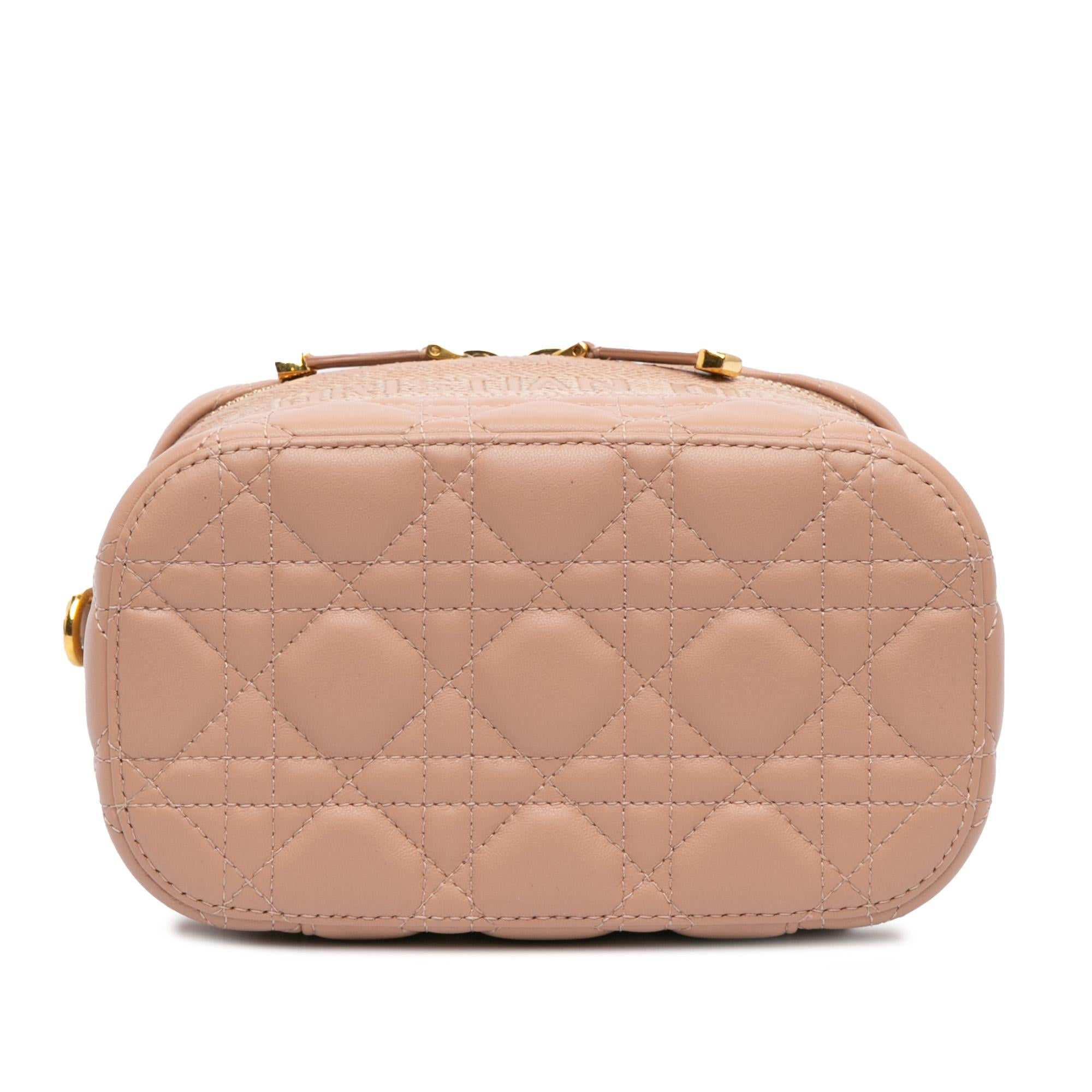Dior Small Lambskin Cannage DiorTravel Vanity Case (SHG-7AvCAt)